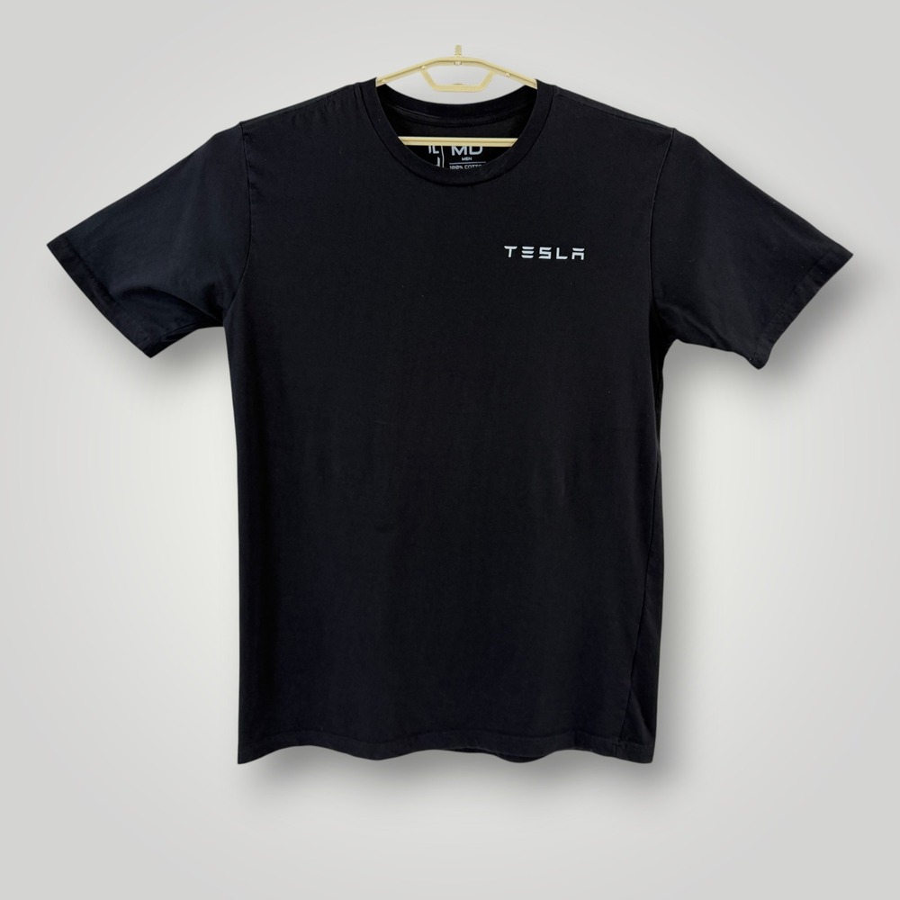 Tesla Motors Mens Black Cotton Logo T-Shirt Size Medium TSL5817BK